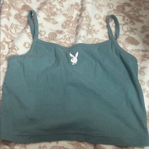Sold PLAYBOY Women's Teal Crop Top